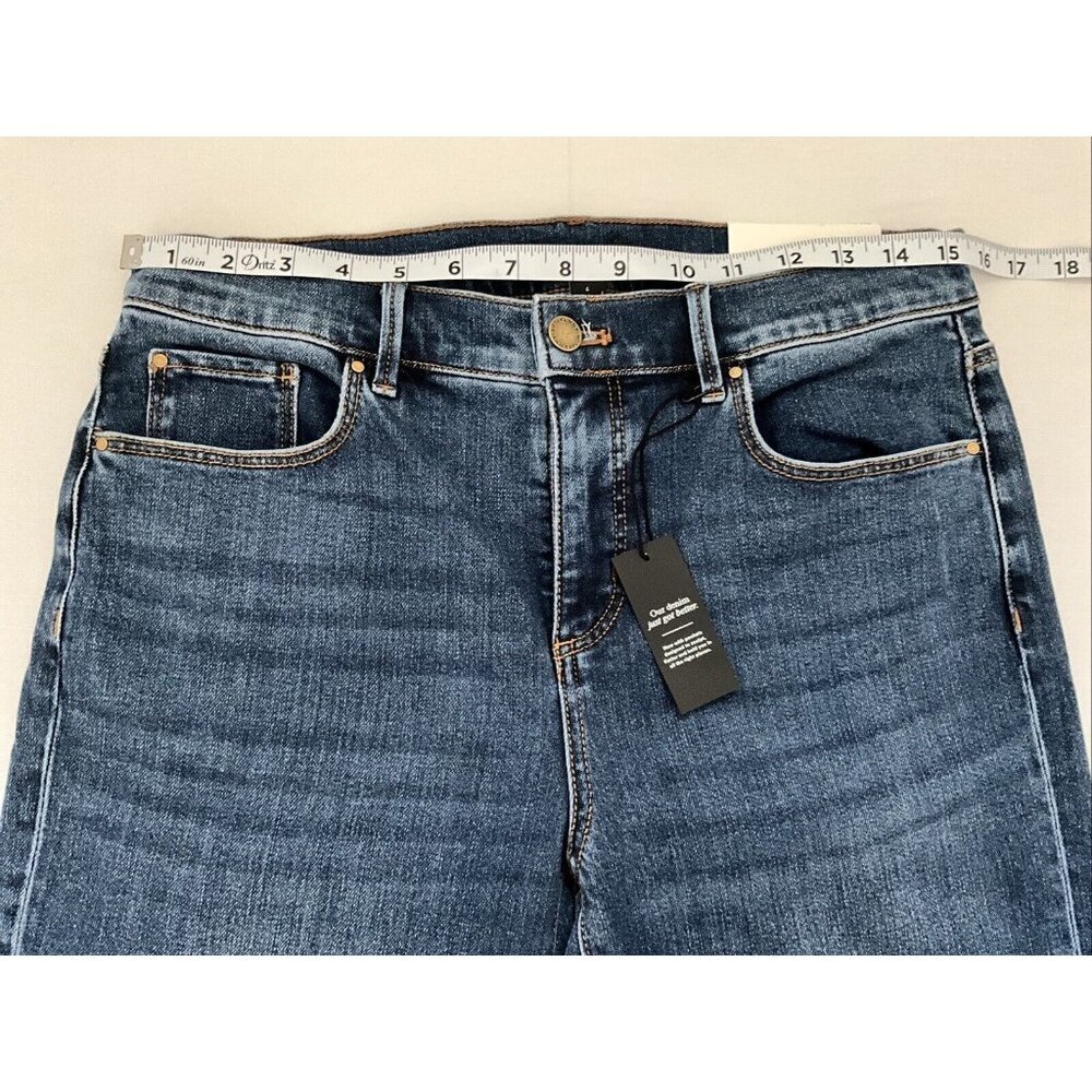 ANN TAILOR Women’s Sculpting Pocket Mid Rise Tapered Jeans In Classic Índigo W - Picture 3 of 14